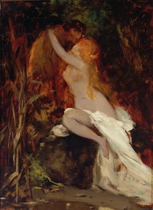 Fauno y ninfa de Hans Makart
